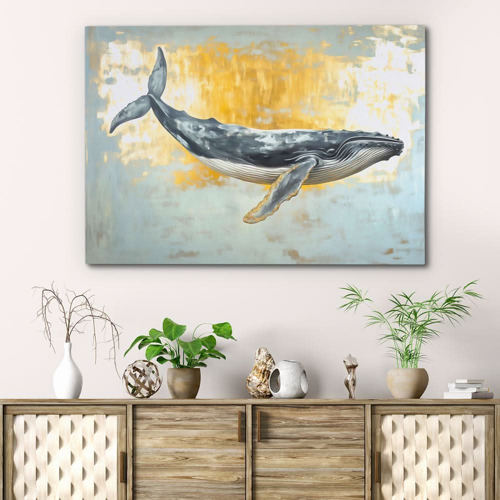 Breach of Light - Gold Gray Canvas Print