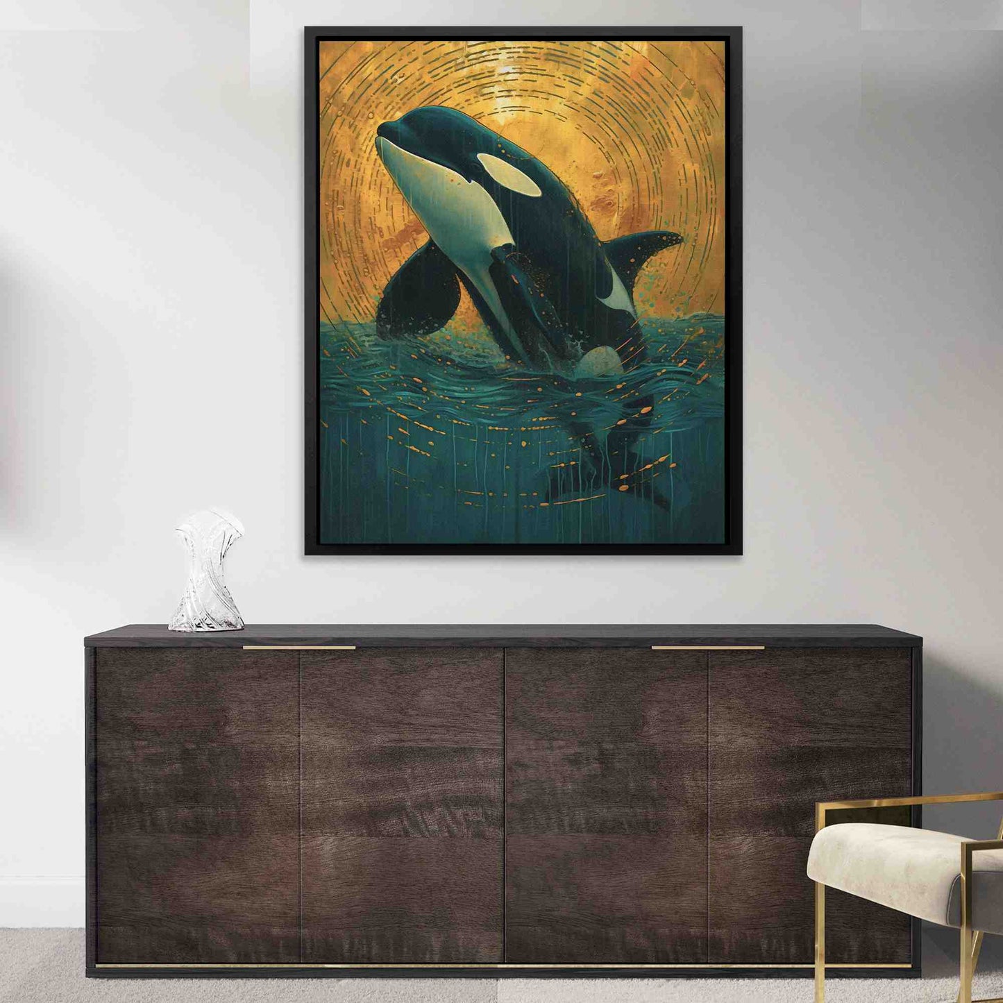 Breaching Orca - Large Canvas Print
