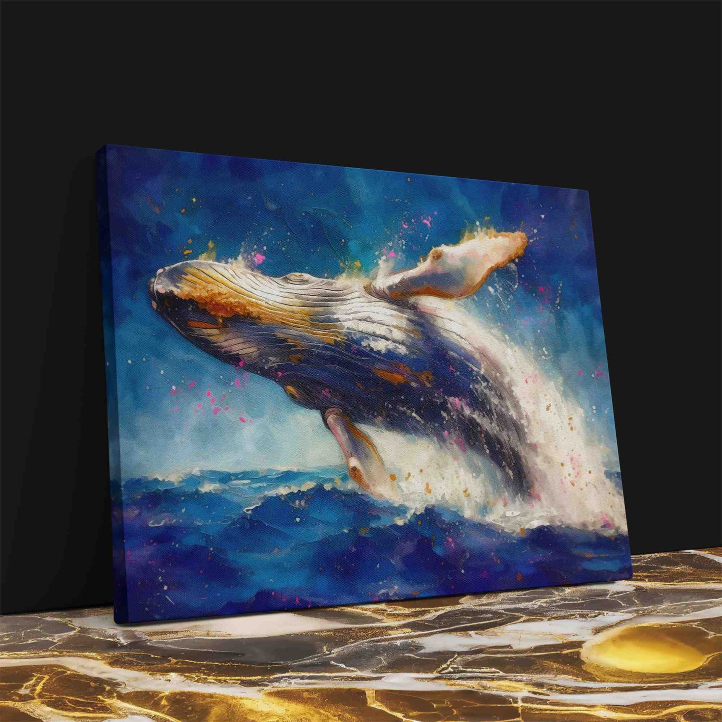 Breaching Whale - Large Canvas Print
