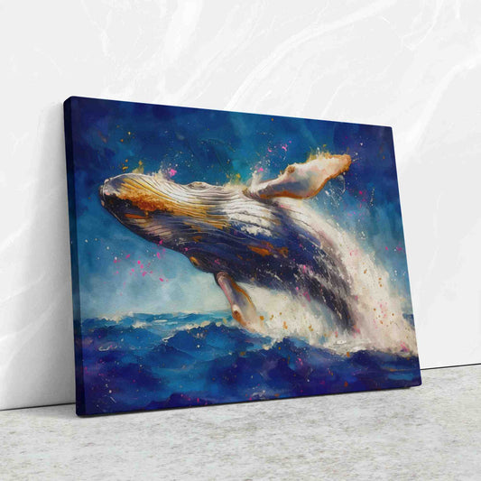 Breaching Whale - Wall Art in Black Frame