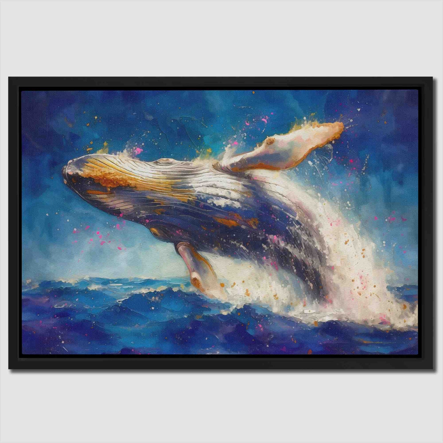 Breaching Whale - Blue Humpback Whale Canvas Print