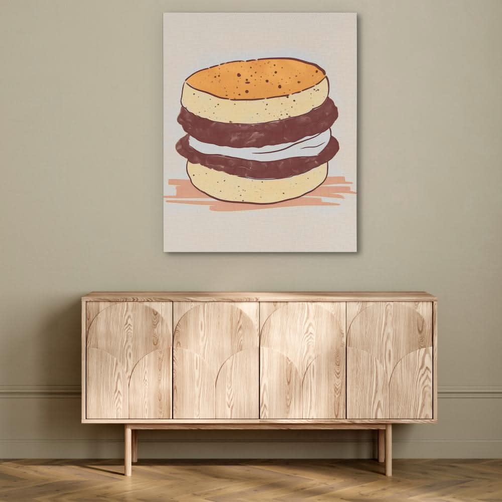 Breakfast Sandwich - Beige Tan Canvas Print