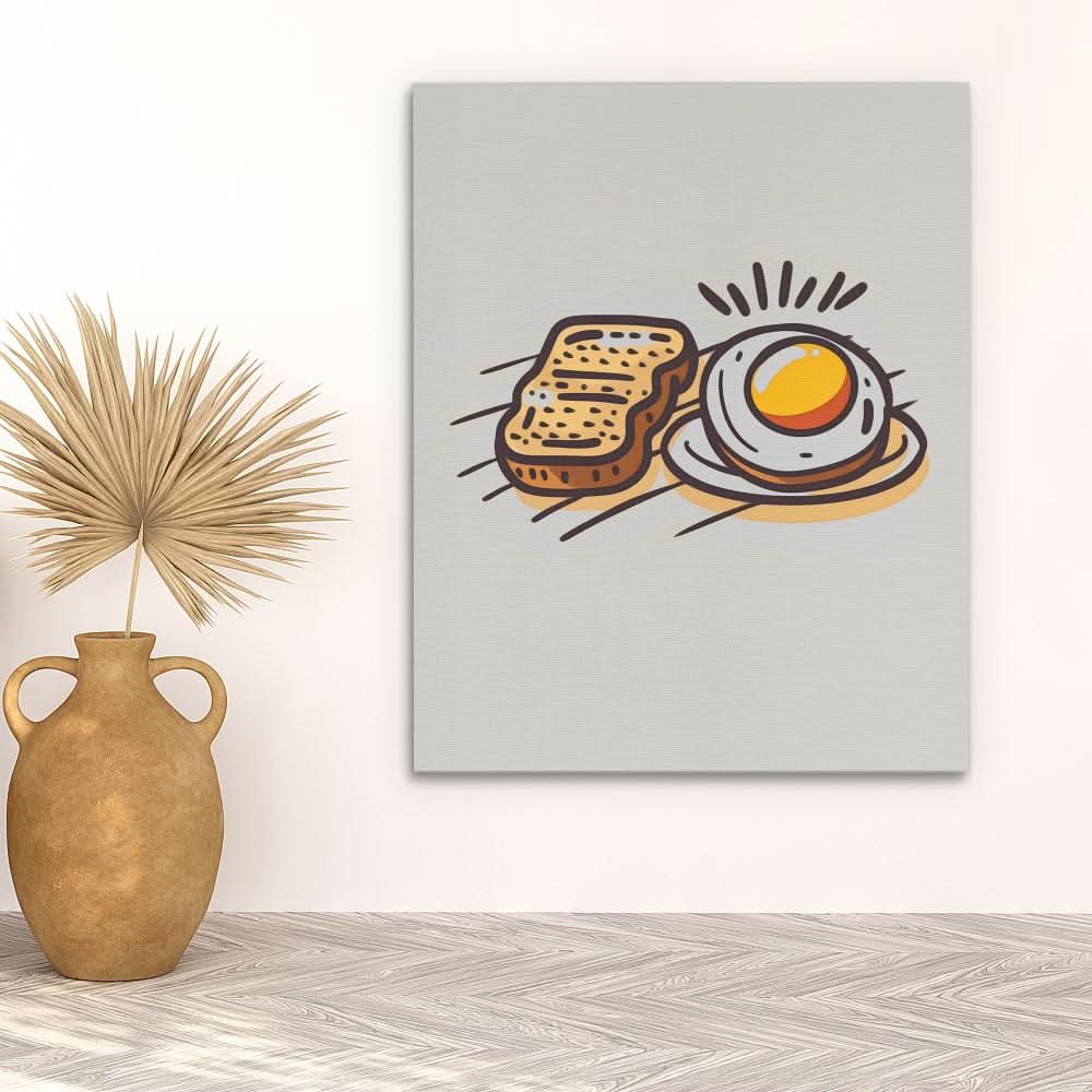 Breakfast Toast - Beige Cafe Canvas Print