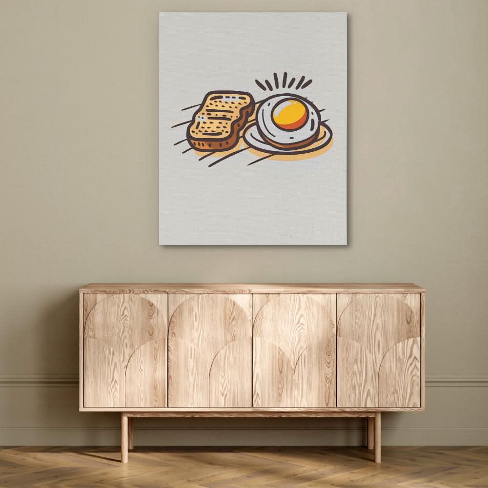 Breakfast Toast - Beige Wall Art for Kitchen