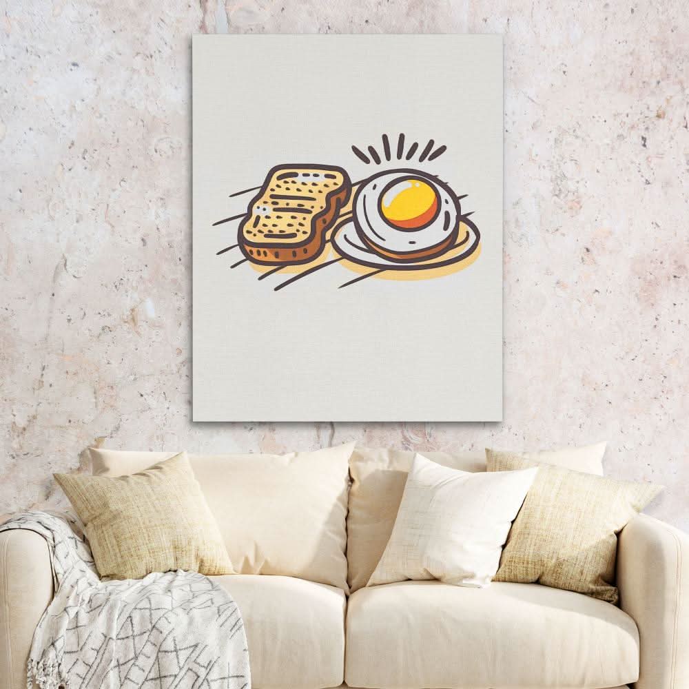 Breakfast Toast - Cafe Wall Art in Black Frame