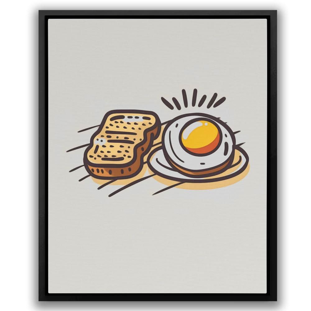 Breakfast Toast - Simple Wall Art in Black Frame