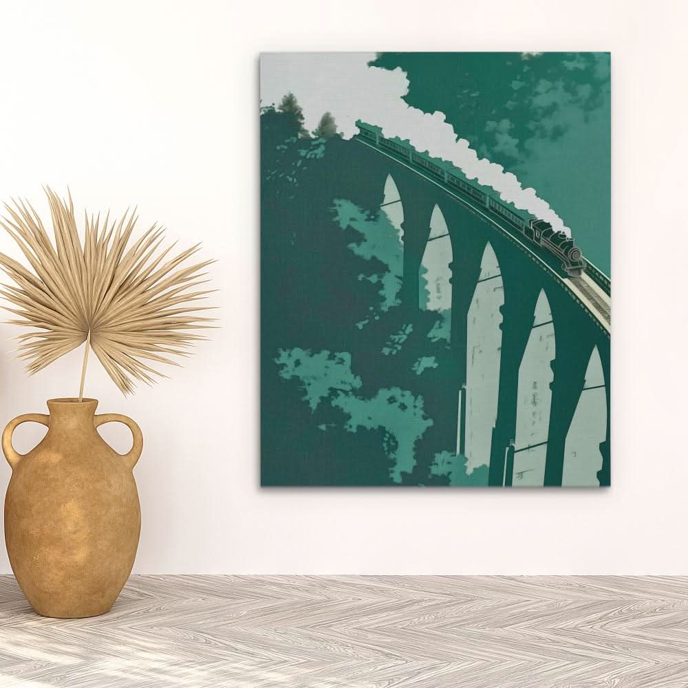 Bridge to Nowhere - Locomotive Art for Dining Room