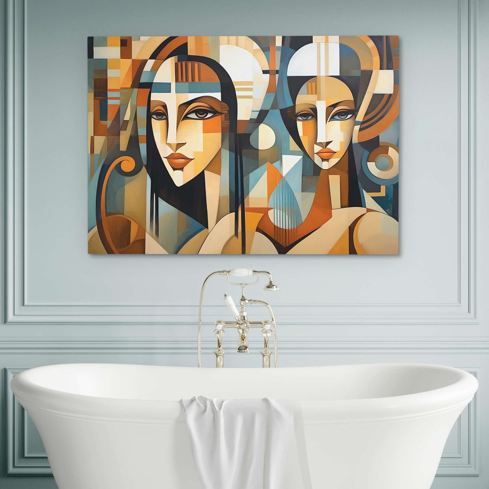 Bright Eyed Goddesses - Large Abstract Canvas Print