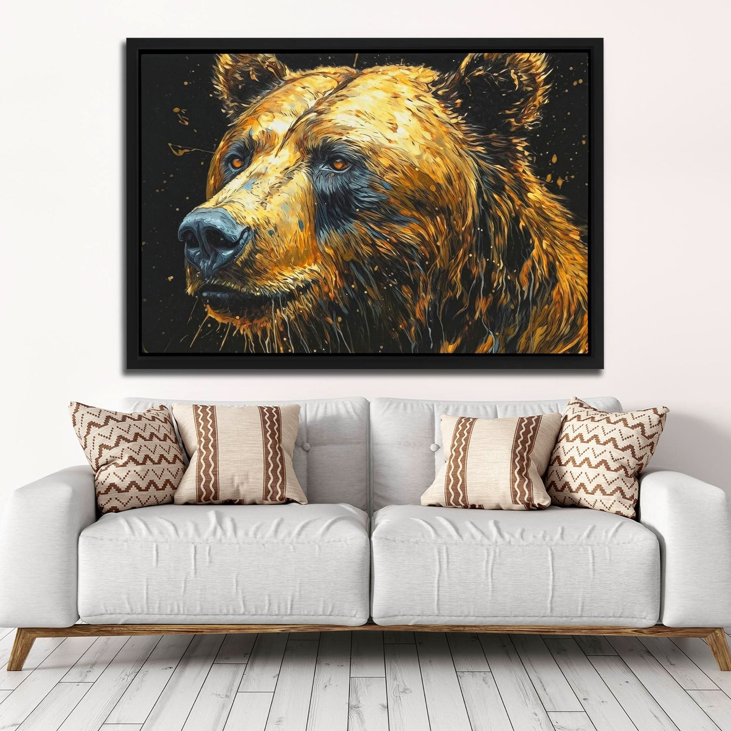 Brilliant Bear - Bear Wall Art in Black Frame