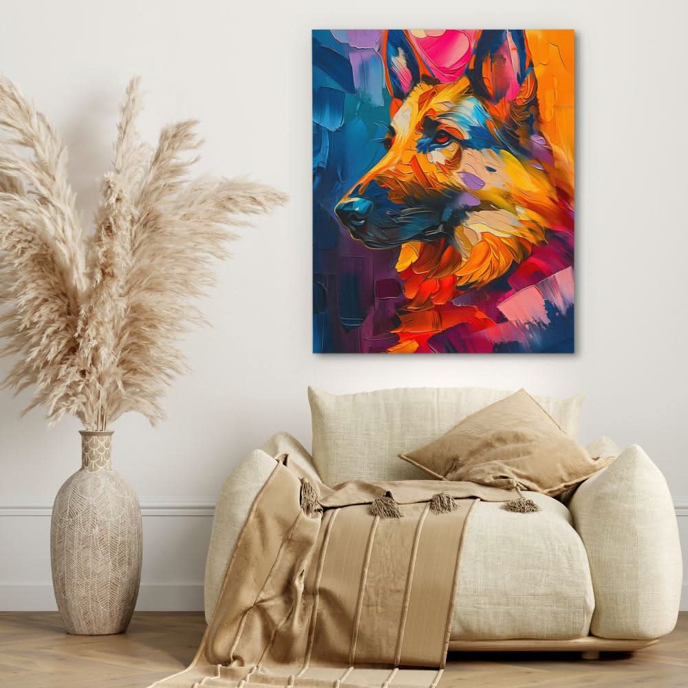 Brilliant German Shepherd - Contemporary Wall Art in Black Frame