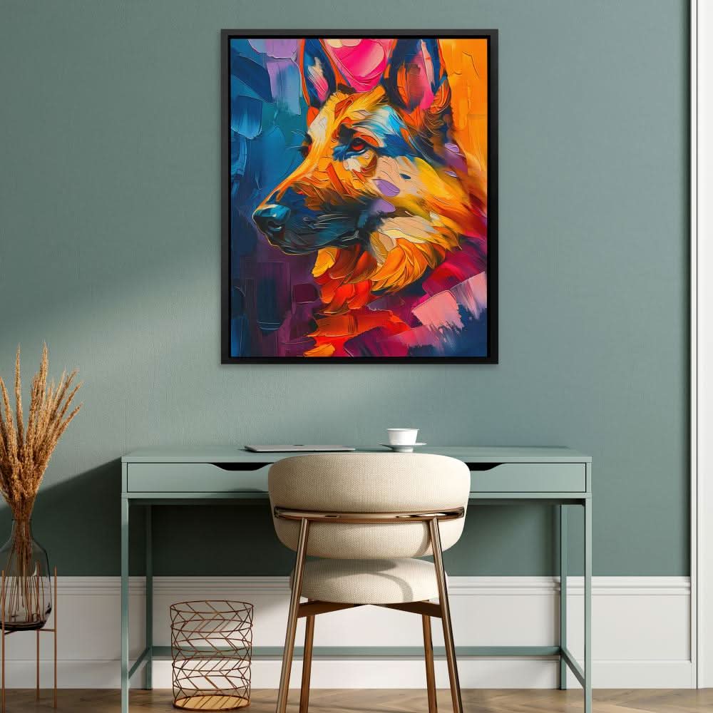 Brilliant German Shepherd - Dog Wall Art in Black Frame