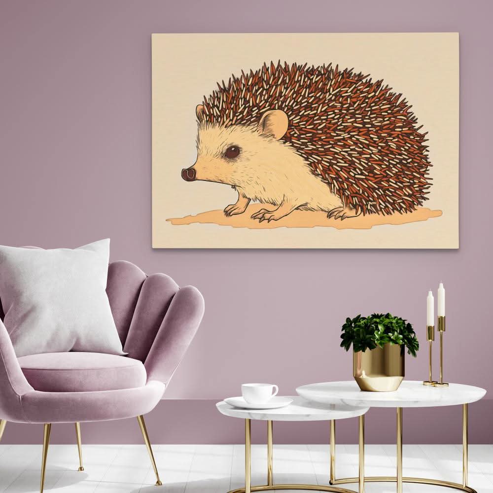 Bristle & Bloom - Hedgehog Wall Art in Black Frame