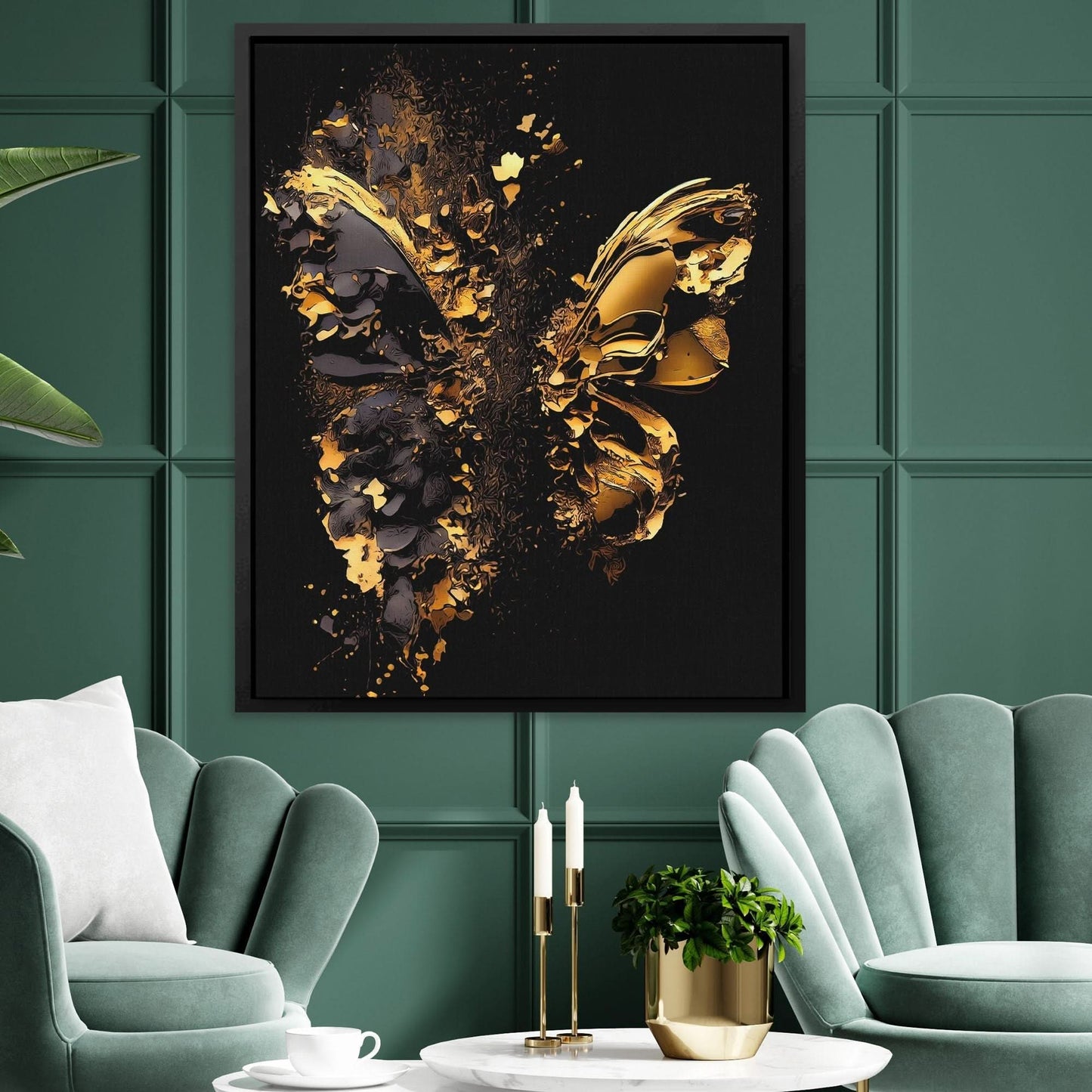 Broken Butterfly - Black Wall Art