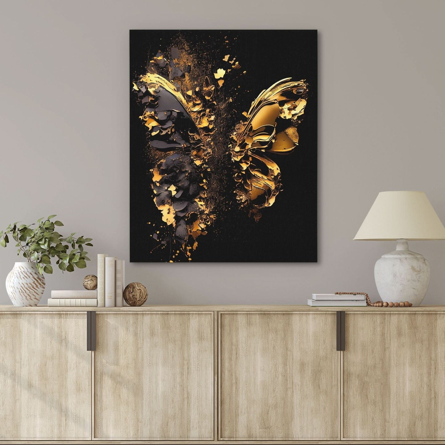 Broken Butterfly - Wall Art in Black Frame