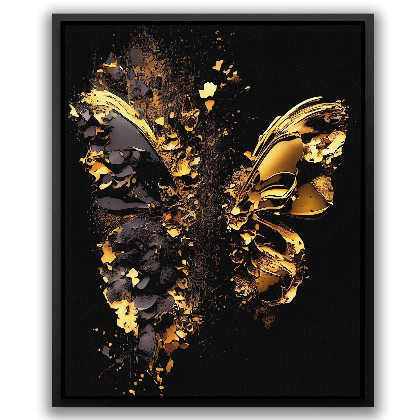 Broken Butterfly - Black Butterfly Canvas Print