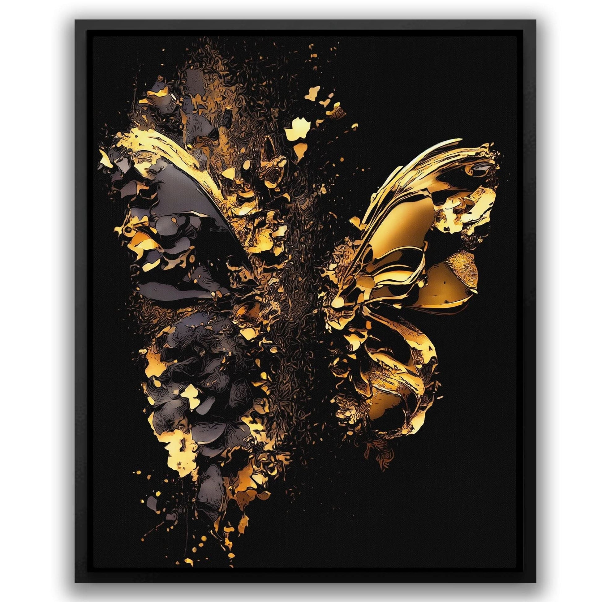 Broken Butterfly - Black Butterfly Canvas Print
