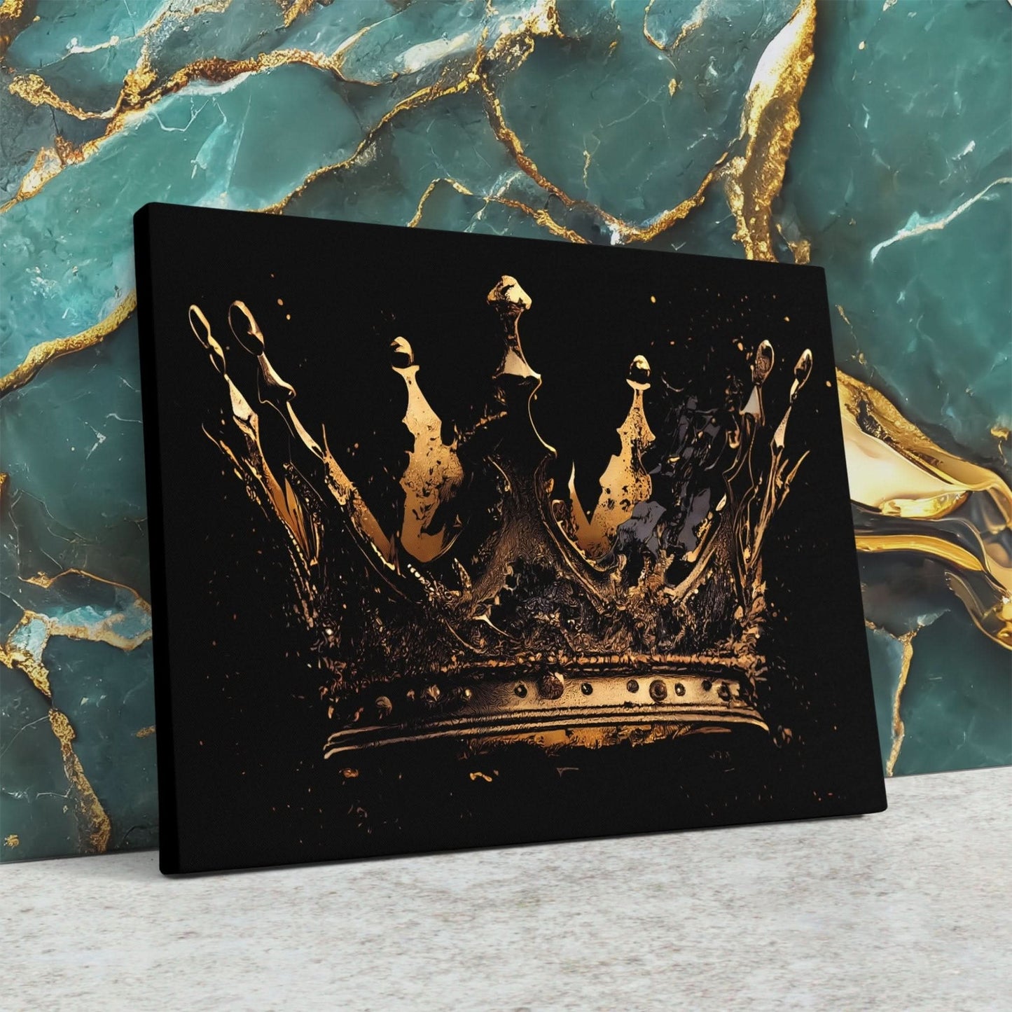 Broken Gothic Crown - Black King Canvas Print