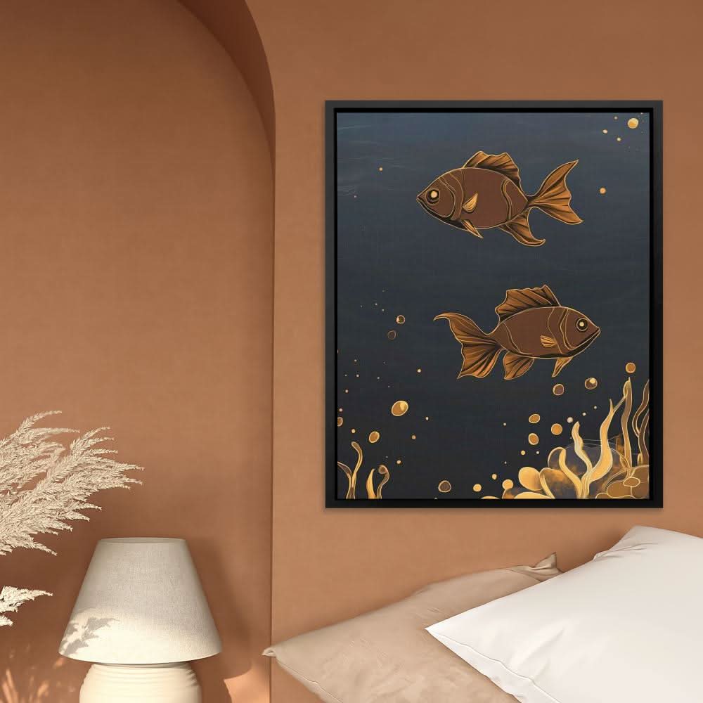 Bronze Currents - Fish Art for Dining Room