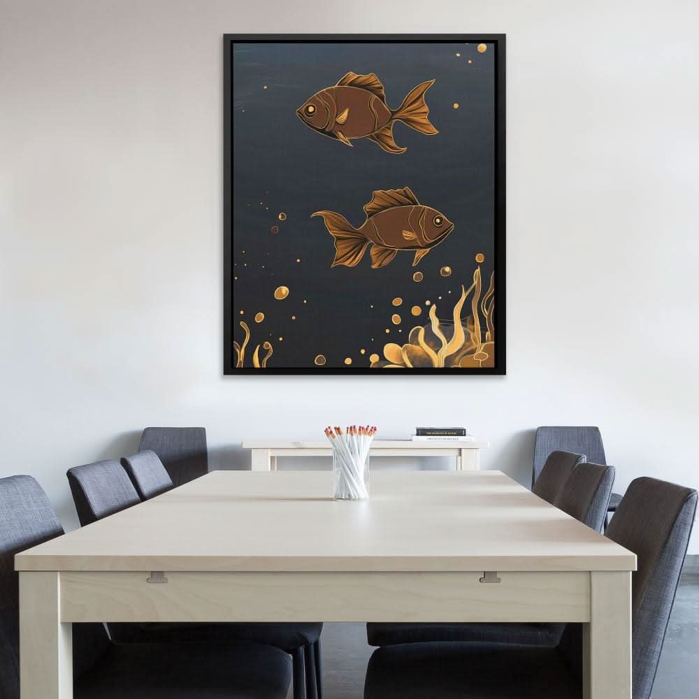 Bronze Currents - Large Modern Canvas Print