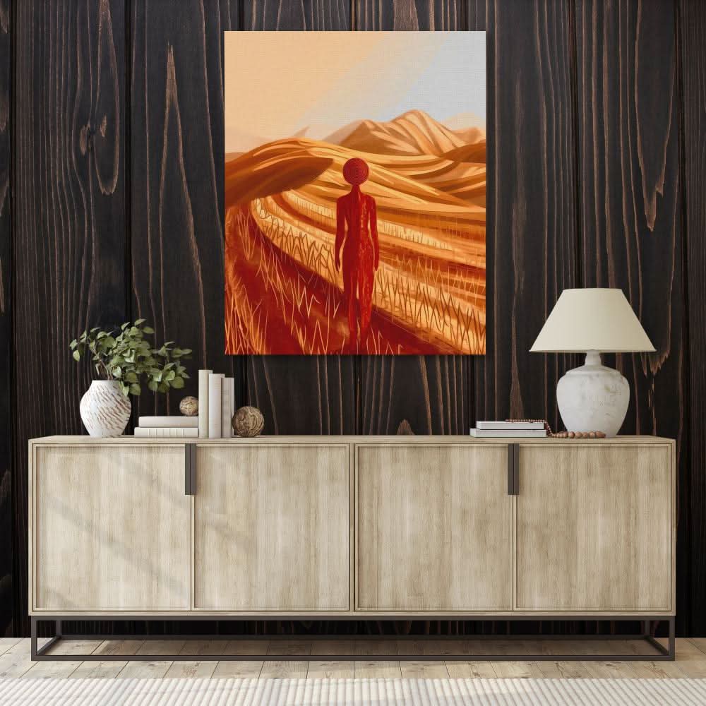 Bronzed Beauty - Abstract Wall Art in Black Frame
