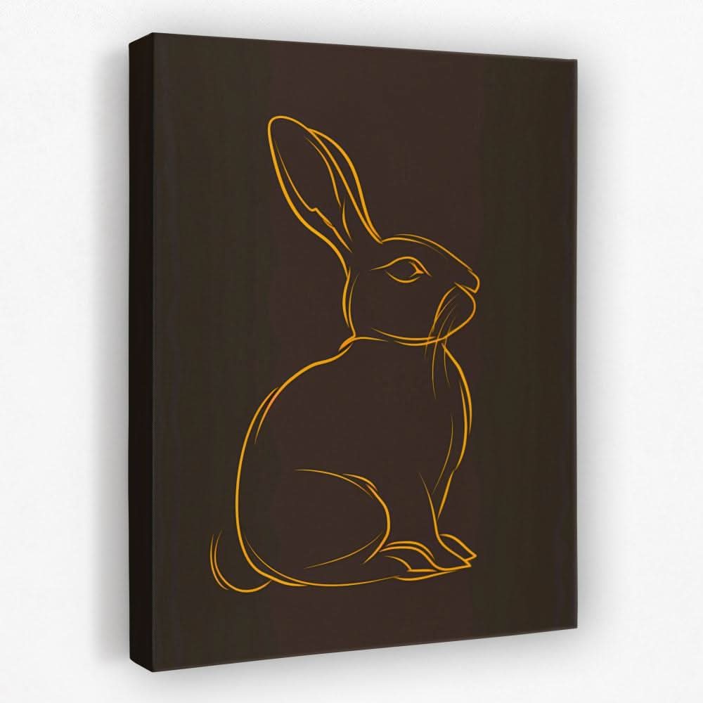 Brown and Gold Rabbit - Animals Canvas Wall Art