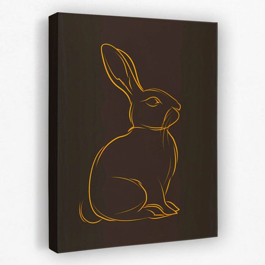 Brown and Gold Rabbit - Animals Canvas Wall Art