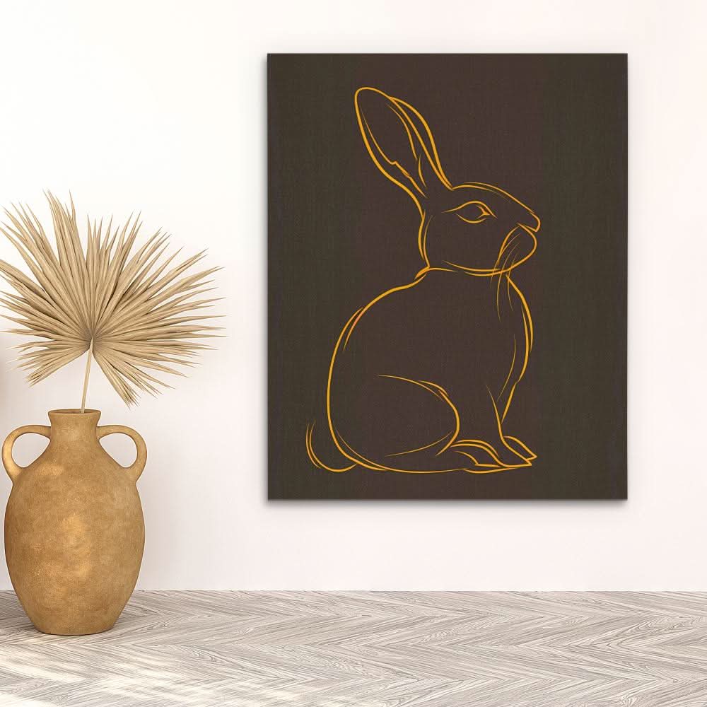 Brown and Gold Rabbit - Brown Bunny Canvas Print
