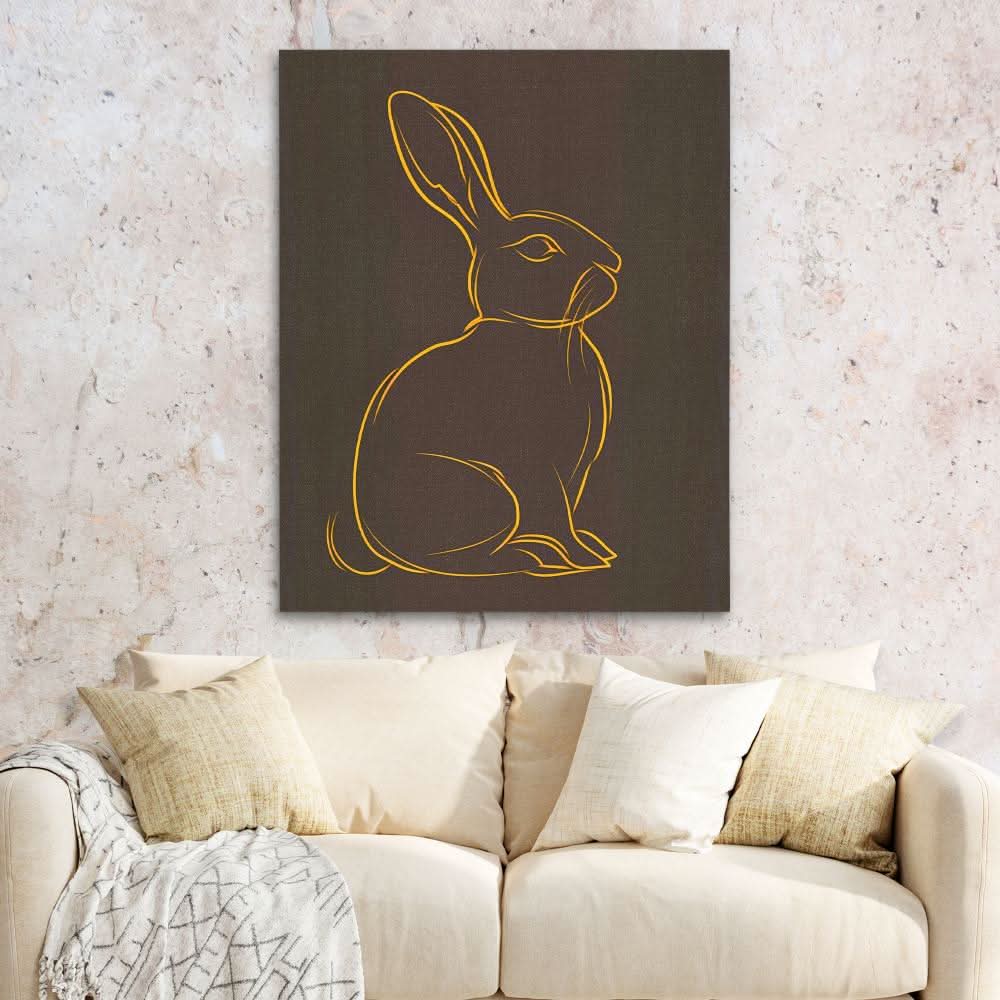 Brown and Gold Rabbit - Animals Art
