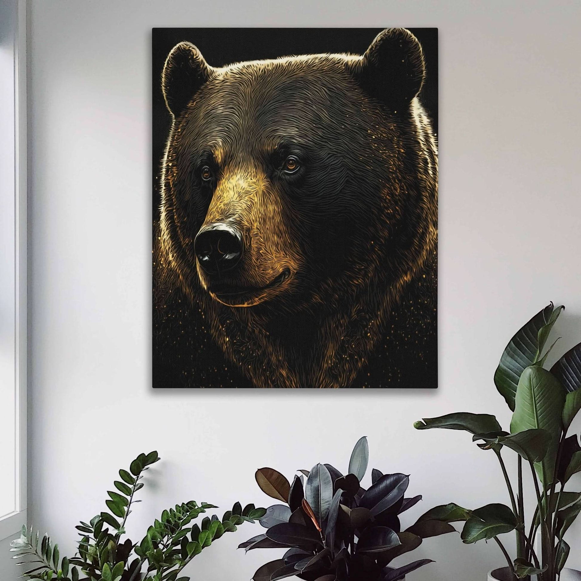 Brown Bear - Wall Art in Black Frame