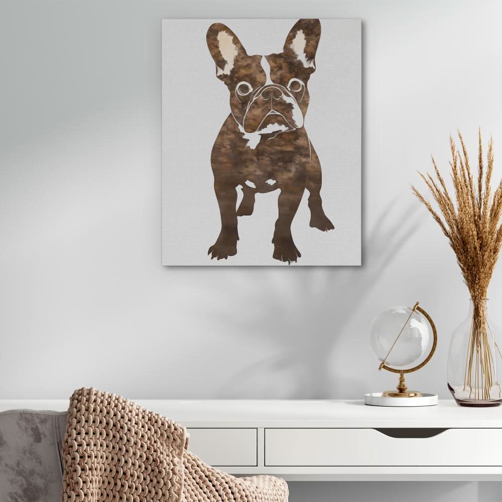Brown Frenchie Portrait - Brown Dog Canvas Print