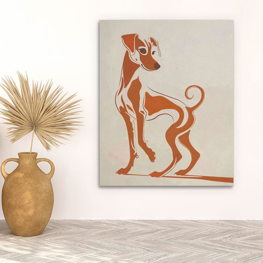 Brown Hound - Beige Dog Canvas Print