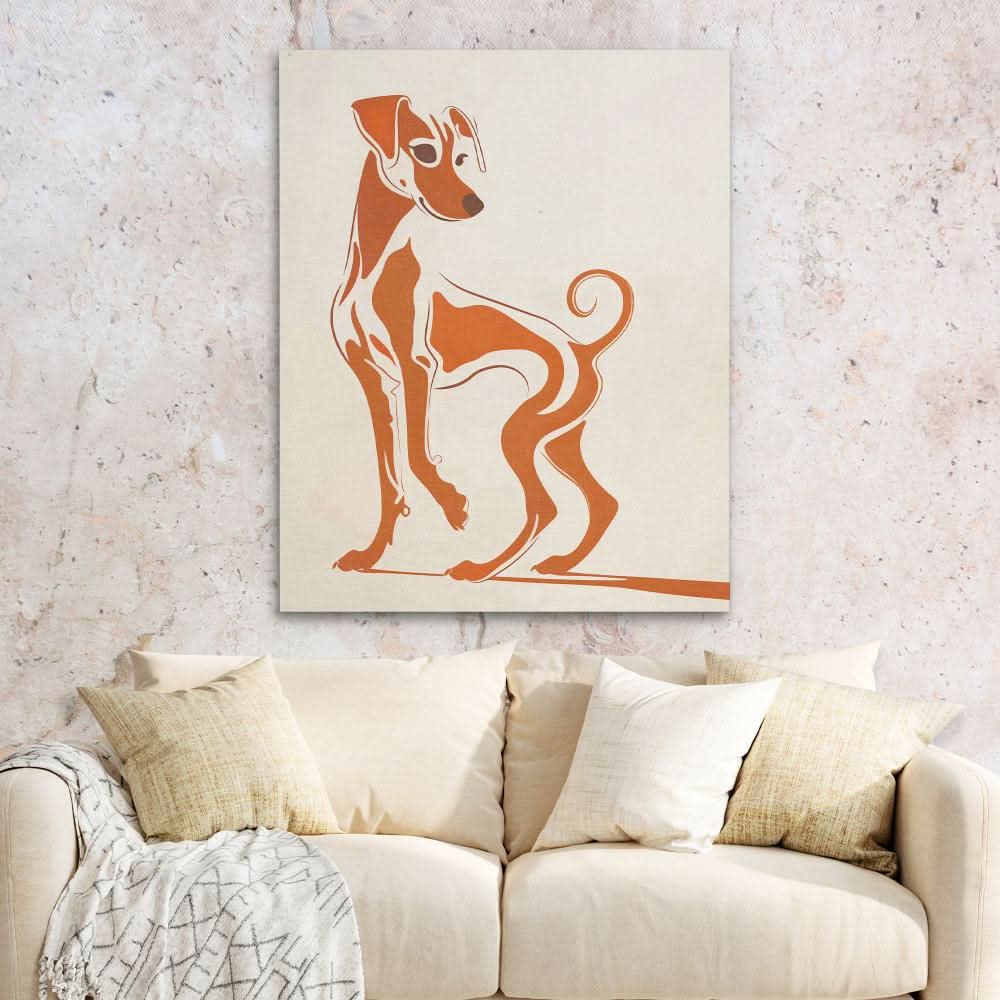 Brown Hound - Modern Brown Canvas Wall Art