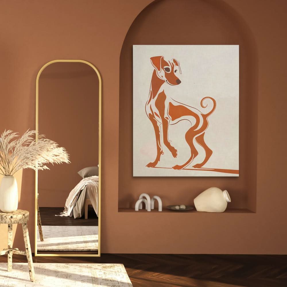 Brown Hound - Large Minimalist Canvas Print