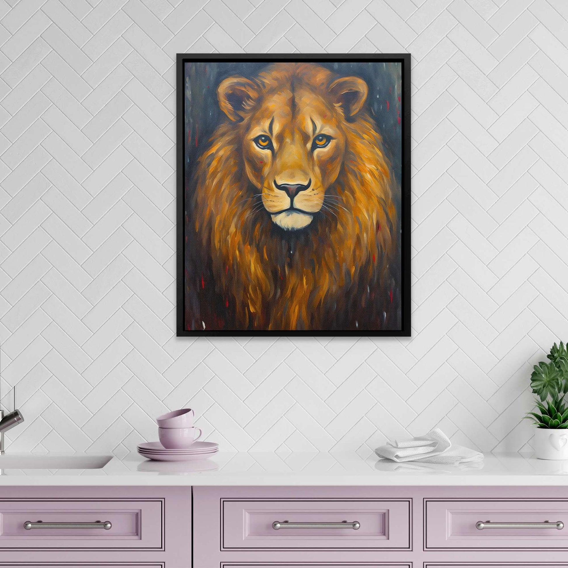 Brown Lion - Brown Big Cat Canvas Print