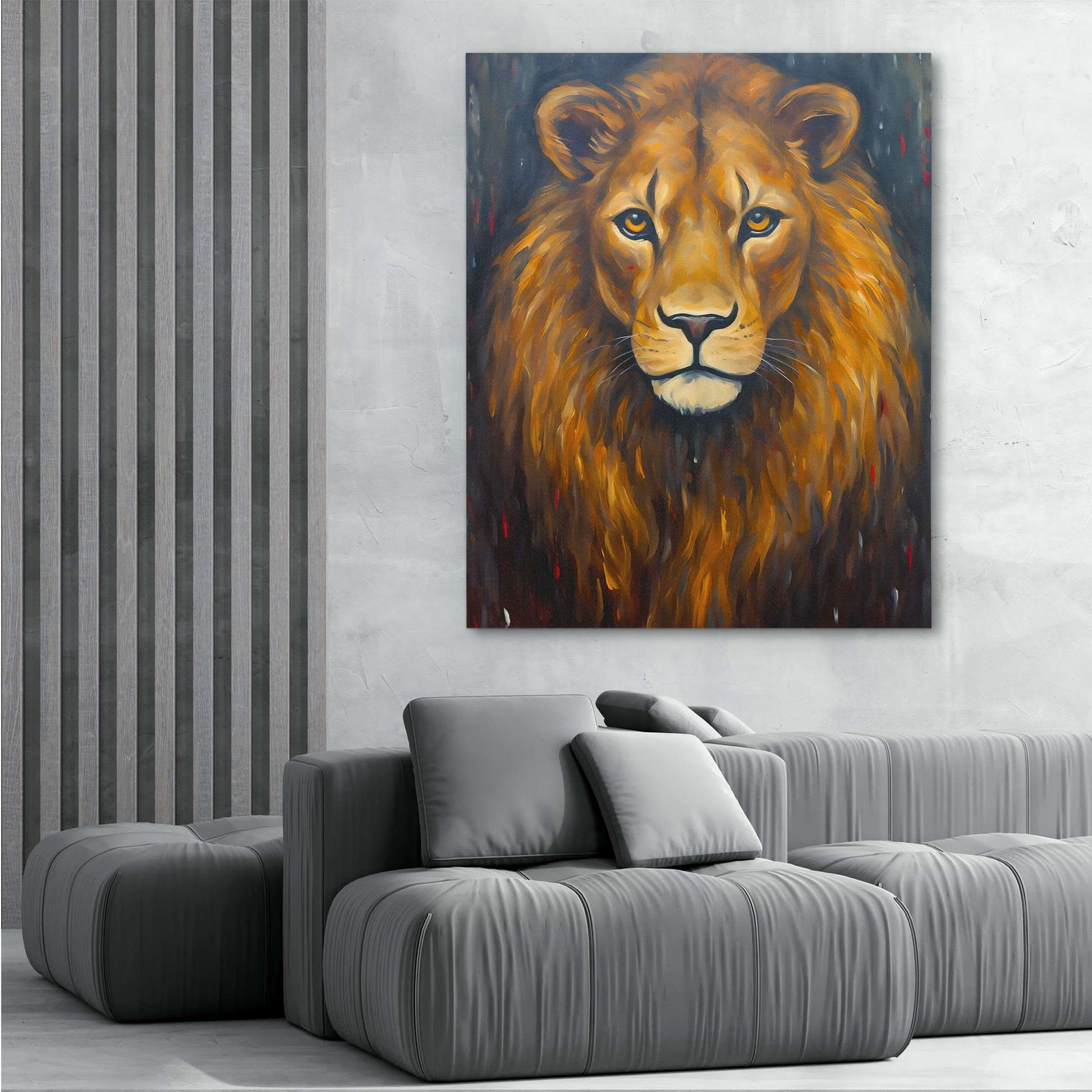 Brown Lion - Brown Canvas Wall Art