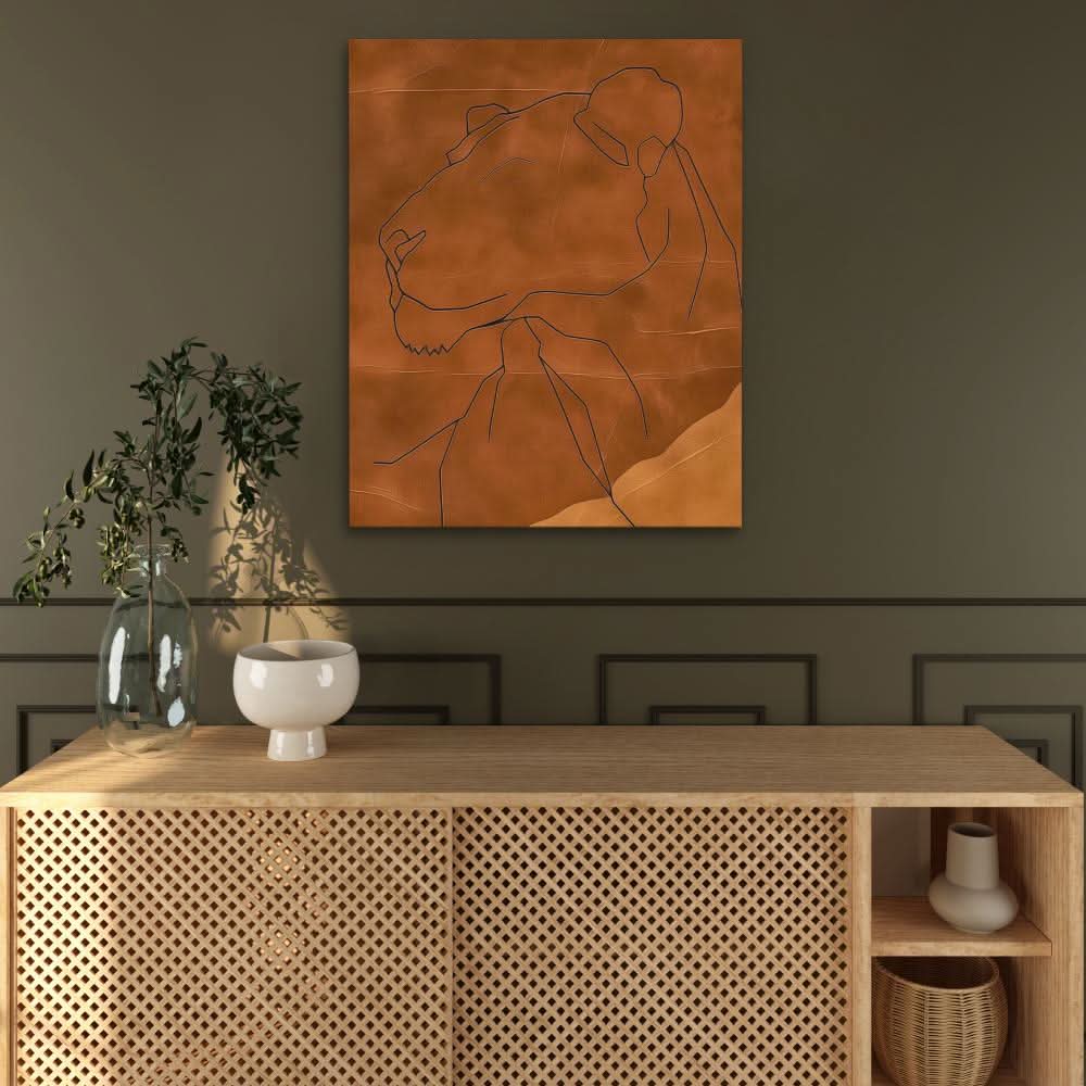 Brown Lioness - Brown Wall Art