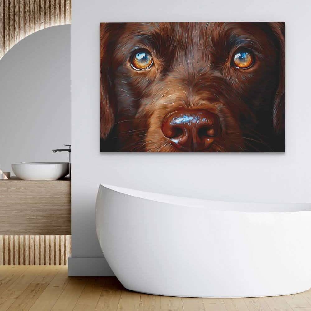 Brown Noser - Dog Wall Art in Black Frame