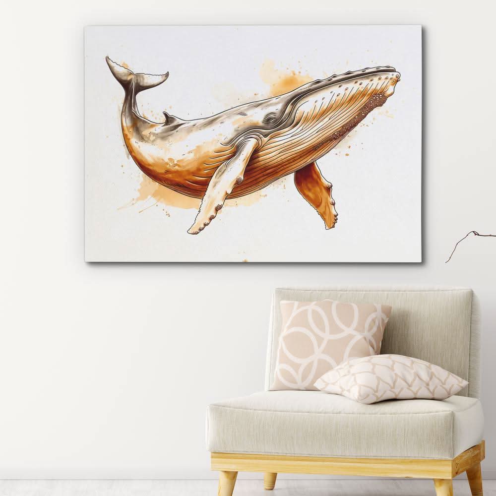Brown Whale - Marine Art for Living Room