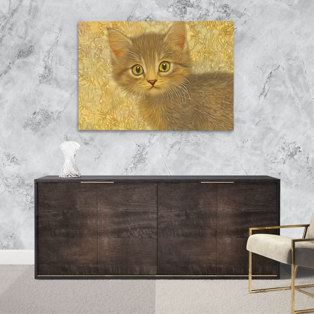 Brown Whiskers - Wall Art in Black Frame