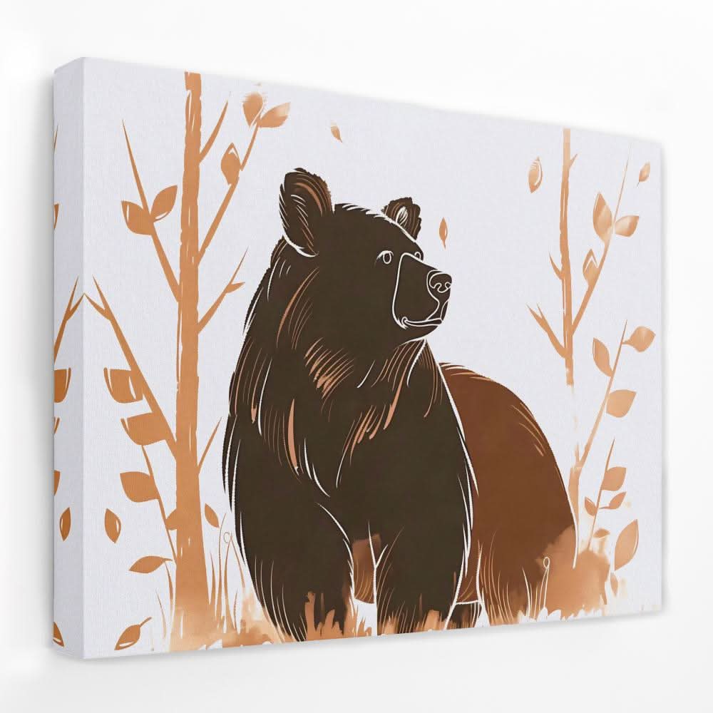 Brush Bear - Bear Canvas Wall Art
