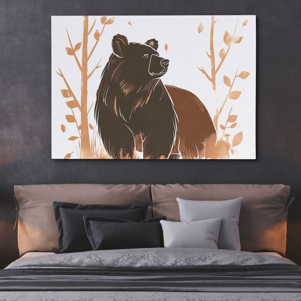 Brush Bear - Large Canvas Print
