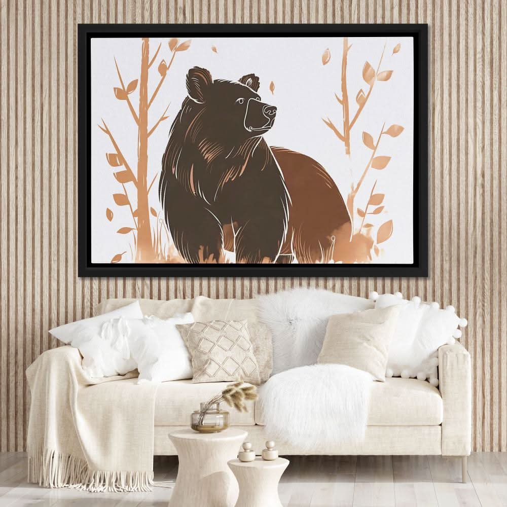 Brush Bear - Beige Wall Art for Nursery