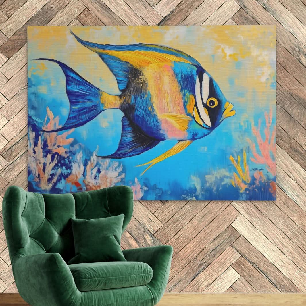 Brushstroke of the Sea - Coastal Wall Art in Black Frame