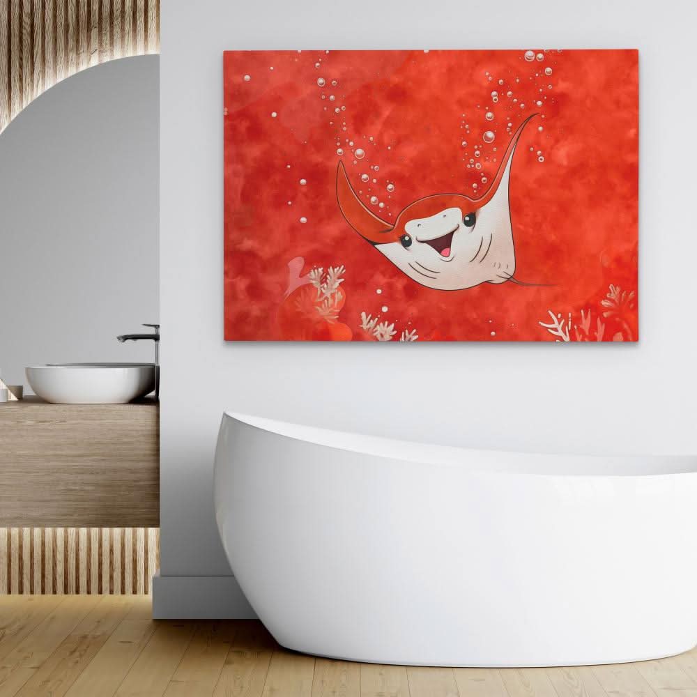 Bubbly Stingray - Large Canvas Print