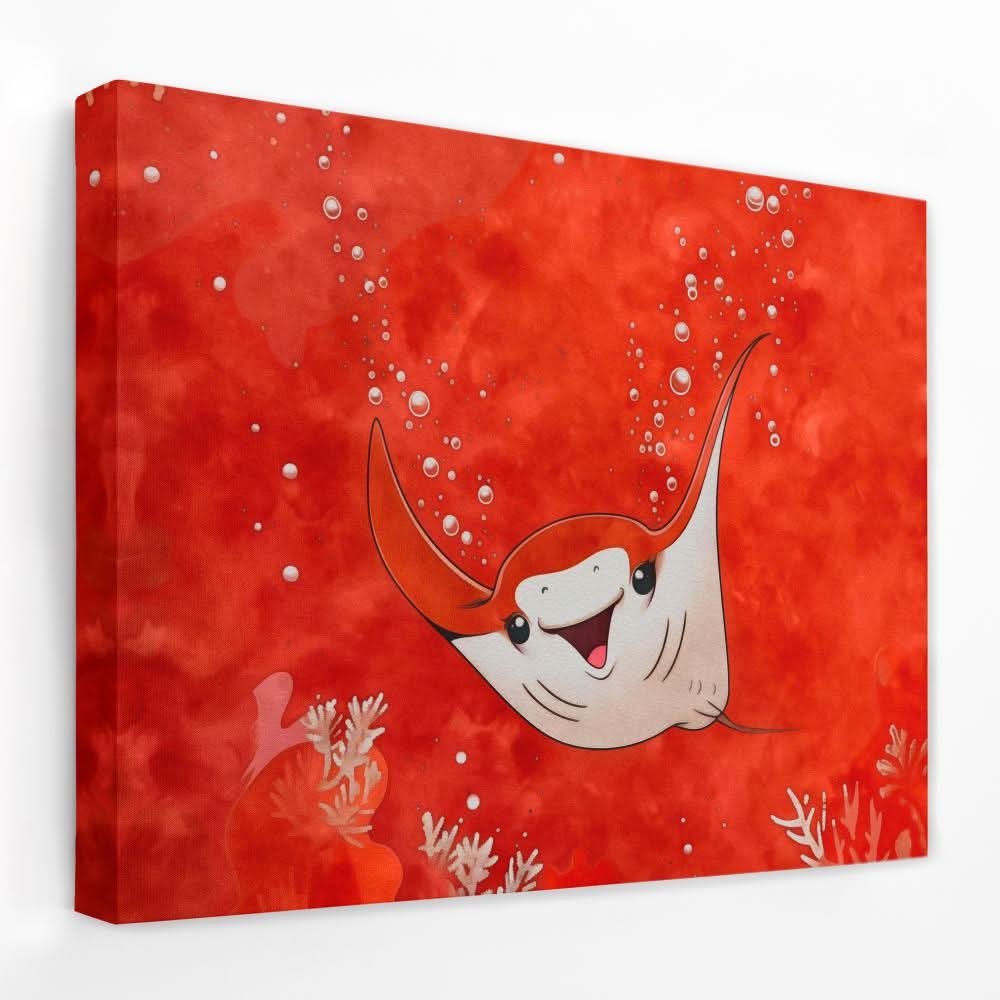 Bubbly Stingray - Beach House Canvas Wall Art