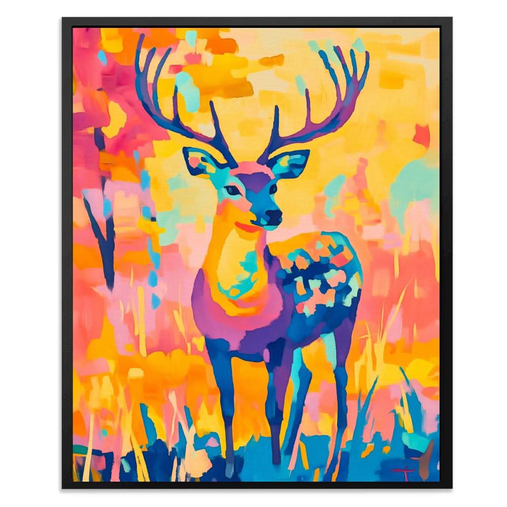 Buck in the Wild - Colorful Deer Canvas Print