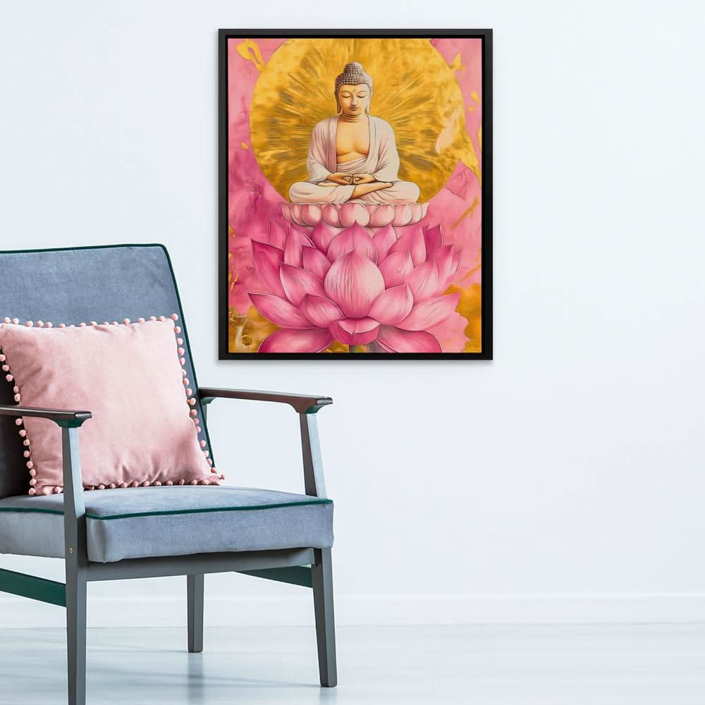 Buddha Meditatio - Gold Wall Art for Meditation Room