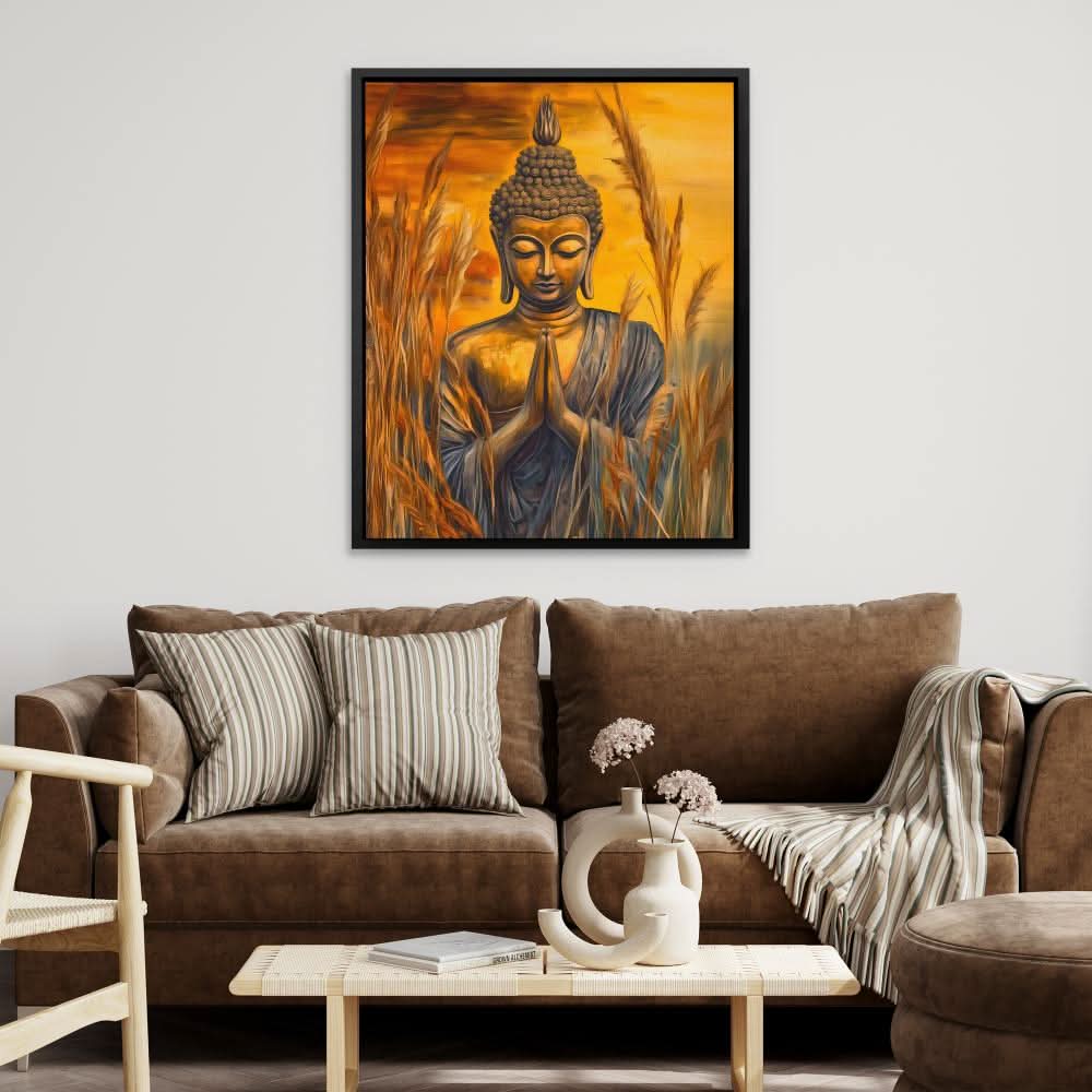 Buddha’s Sunset - Brown Zen Canvas Print