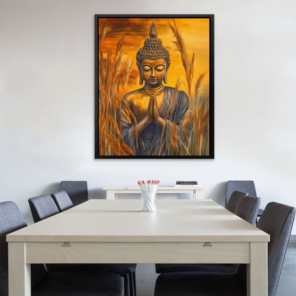 Buddha’s Sunset - Zen Wall Art in Black Frame