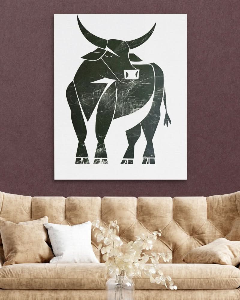 Bull Abstracted - Large Abstract Canvas Print